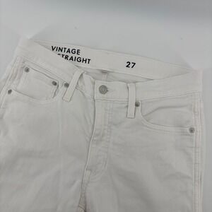J.Crew Vintage Slim Straight Jeans White Size 27 Ankle Length Mid Rise